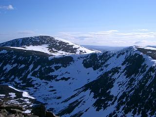 Cairn Gorm from Cairn Lochan with Stob Coire an t-Sneachda on right.