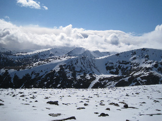 Cairn Toul and Ben Macdui from Derry Cairngorm