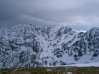 The two summits of The Saddle (left)