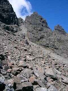 The gully above the Tourist path leading to Knight's Peak.