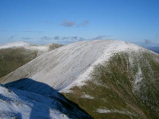 Looking NE from Meall Coire Lochain to Meall na Teanga.