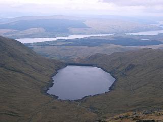 Cruachan Reservoir from E ridge of Drochaid Ghlas.