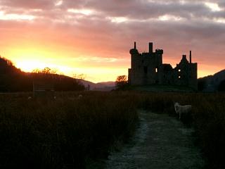 The road back: sunset at Kilchurn Castle on Loch Awe.