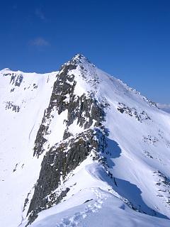 The summits of The Saddle from the Forcan ridge.