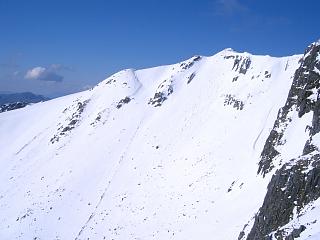 The corrie below the summit of The Saddle