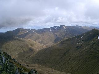 Mullach Fraoch Choire, A'Chralaig, Sgurr nan Conbhairean, S ridge of Ciste Dhubh.