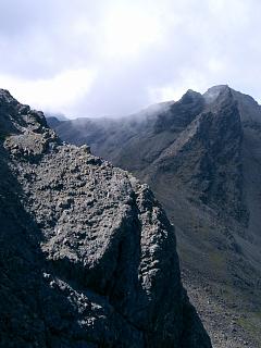The west end of the path on the NW face of Sgurr nan Gillean.
