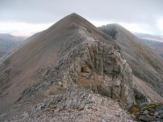 The straightforward ridge from Spidean Coire 
nan Clach to Sgurr Ban and on to Sgurr nan Fhir Duibhe.